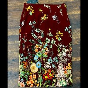 Zara floral print pencil skirt
